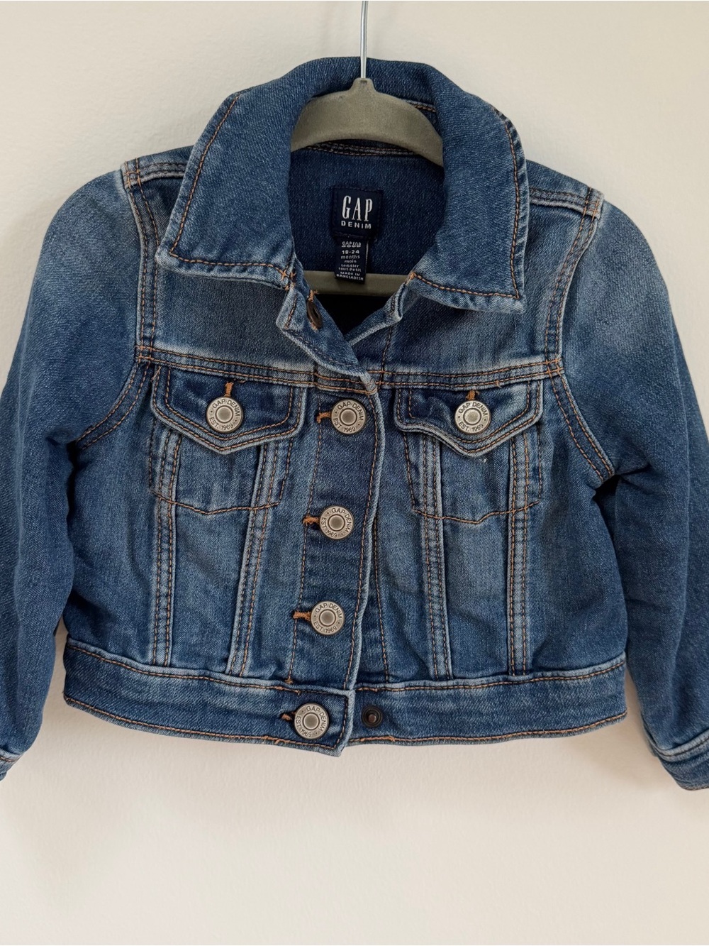 GAP Kids Medium Blue Denim Jacket with Button Front
